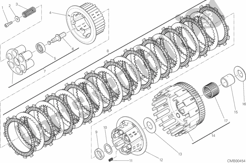 All parts for the Clutch of the Ducati Scrambler Urban Enduro Thailand USA 803 2016